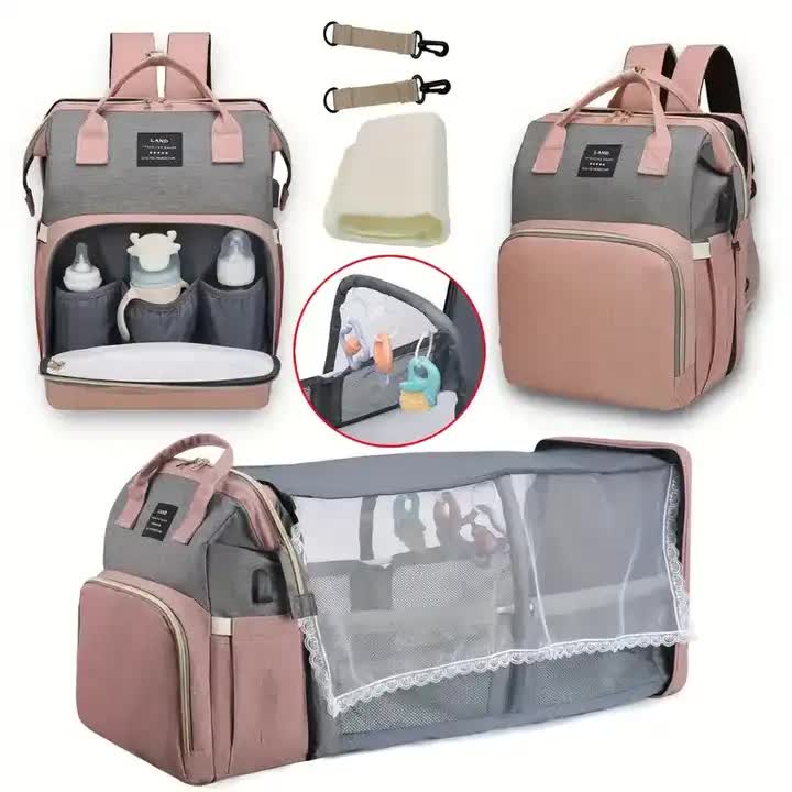 ALL-IN-ONE BABY TRAVEL BACKPACK WITH FOLD-OUT CRIB