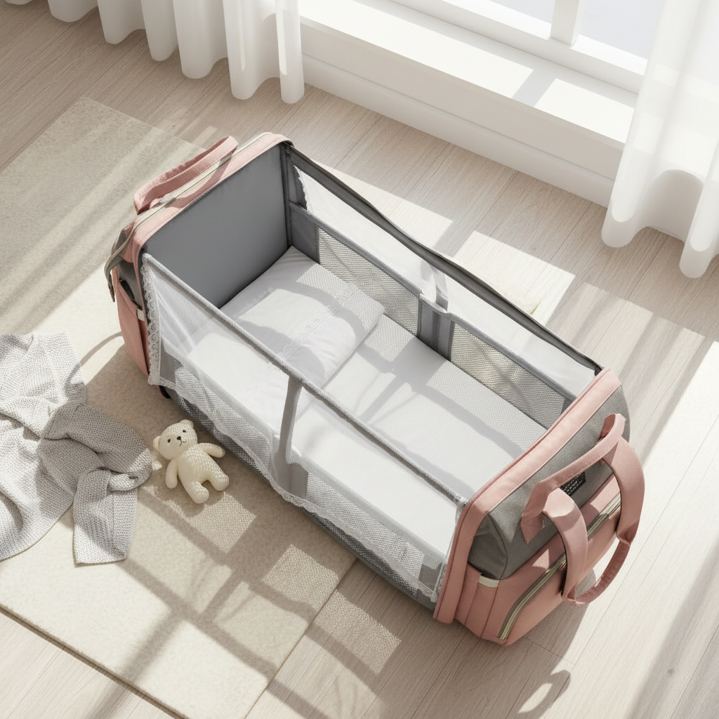 Baby Travel Backpack with Crib - Top Down View